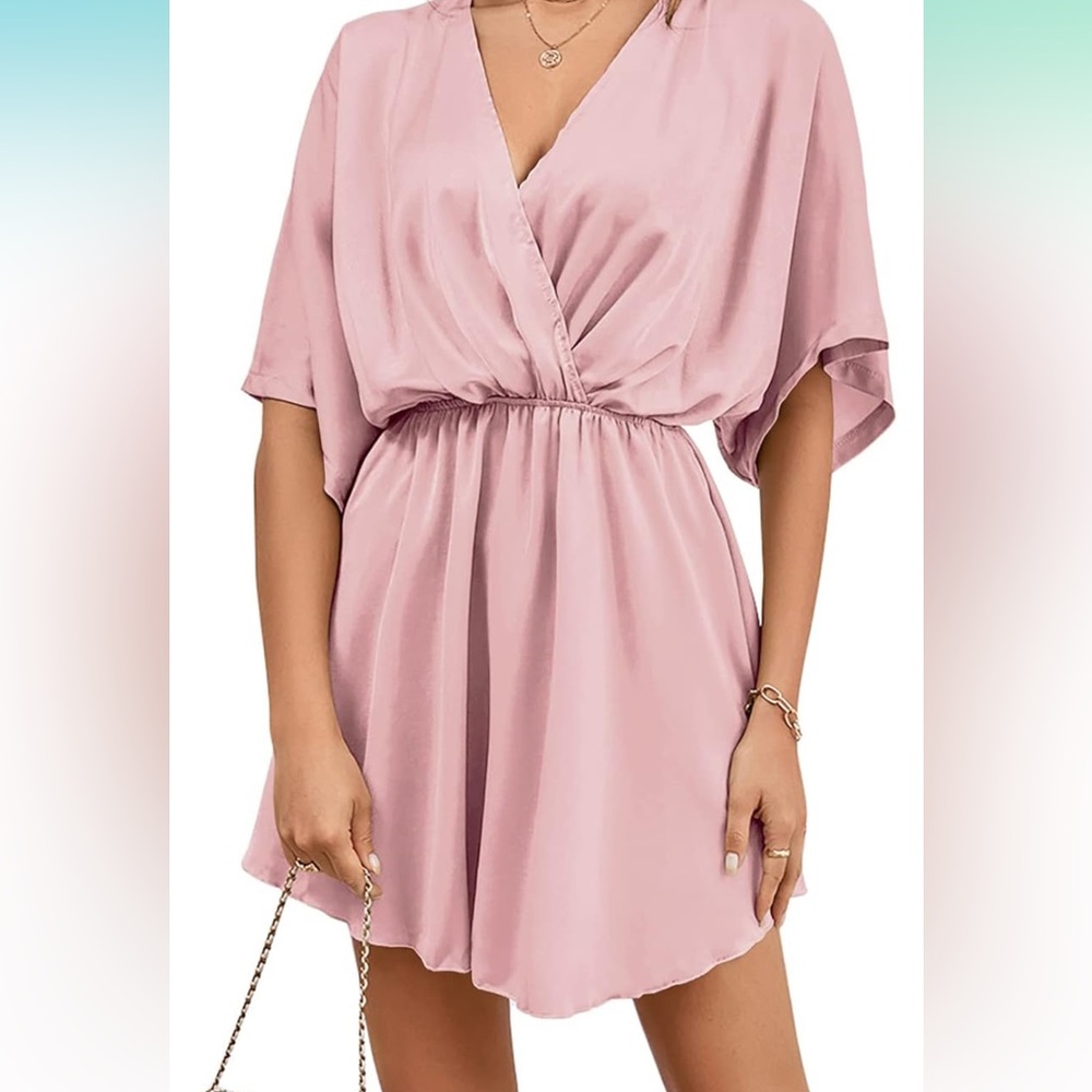 Pink Silk Mini Dress
